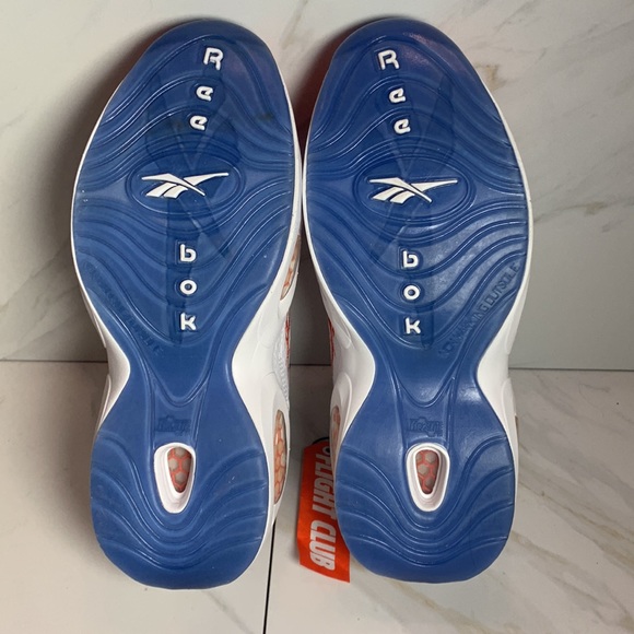 REebok Question Low Patent Orange GS FY2344 White Vivid Orange Size 5 - Picture 9 of 11